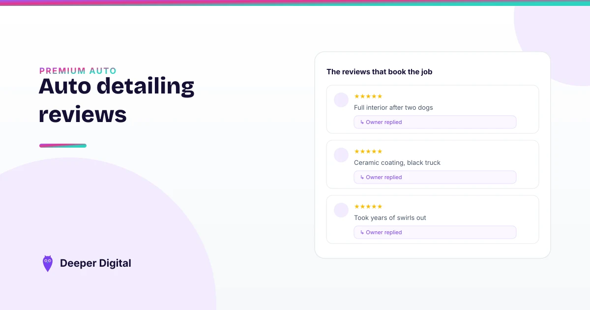 A Google Business Profile for an auto hail repair shop showing services, photos of paintless dent repair work, and recent customer reviews