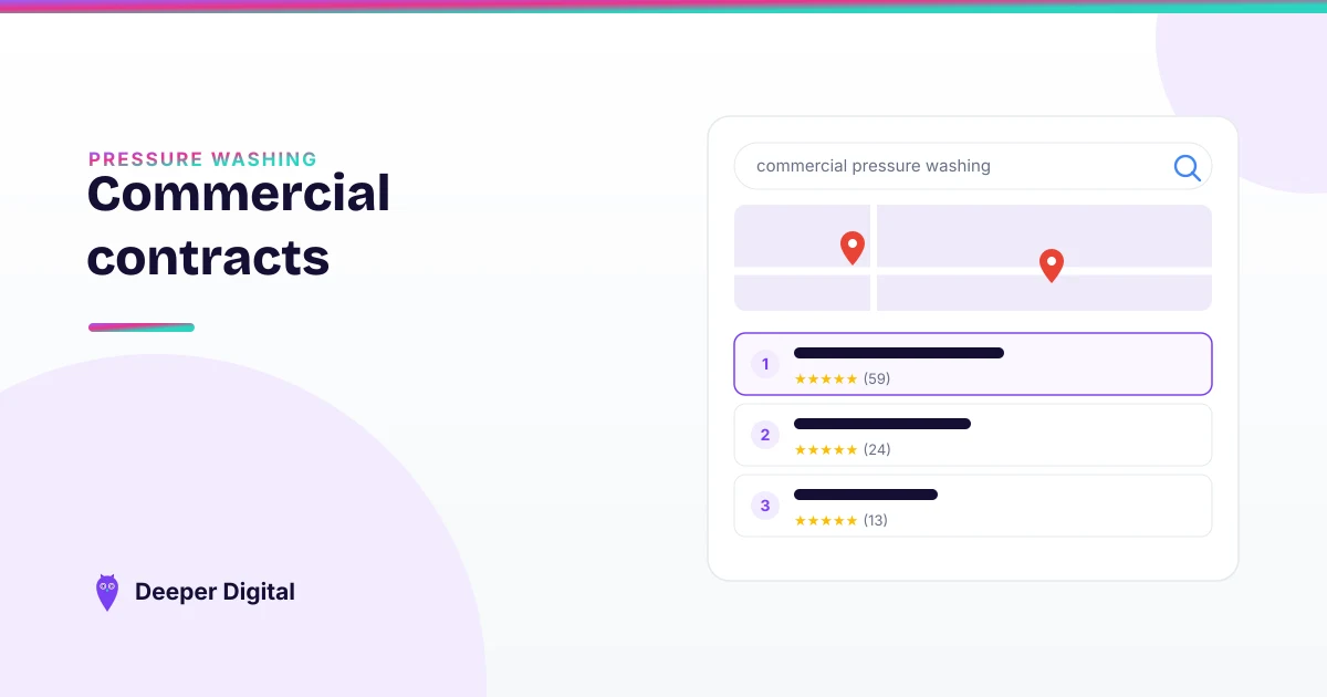 How to get commercial pressure washing contracts through Google — Deeper Digital, local SEO for service businesses