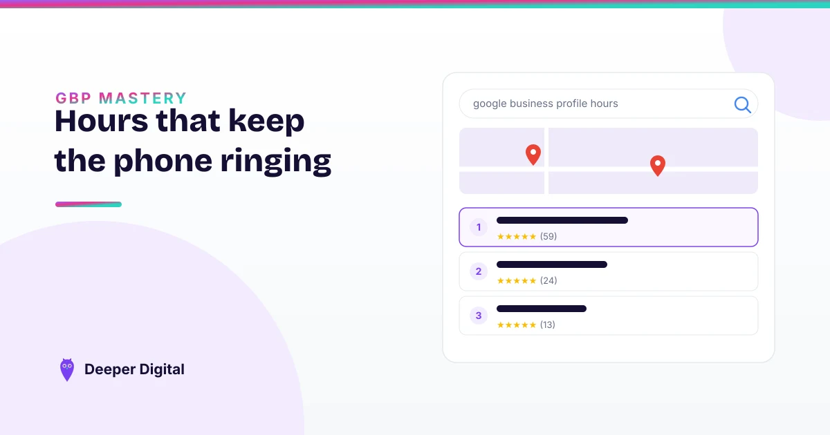 Google Business Profile hours and holidays — the quiet leak that costs calls — Deeper Digital, local SEO for service businesses