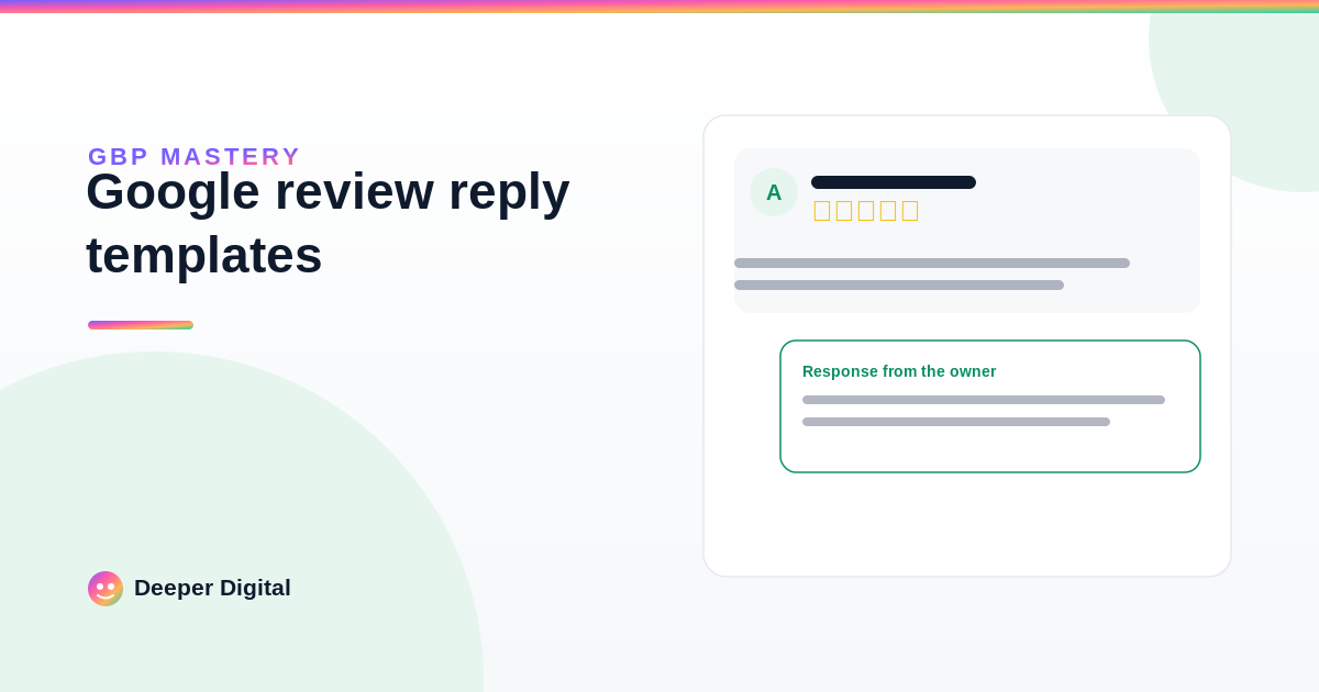 Google review reply templates that don't sound like a robot wrote them — Deeper Digital, local SEO for Central Texas service businesses