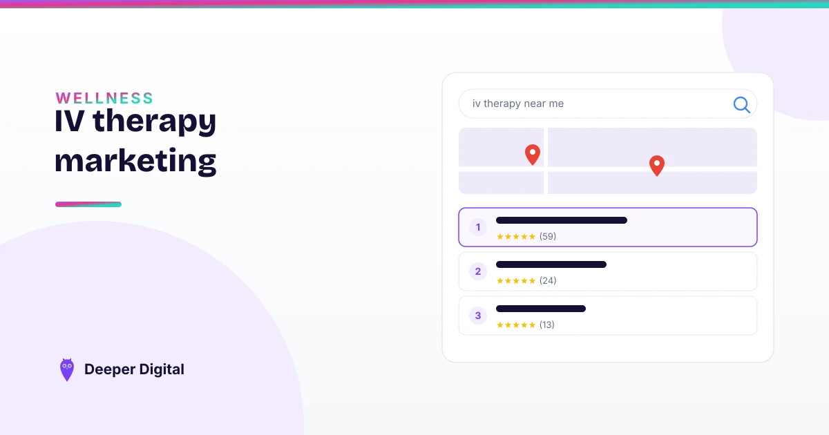 IV therapy marketing — getting found for one of local health's fastest-climbing searches — Deeper Digital, local SEO for service businesses