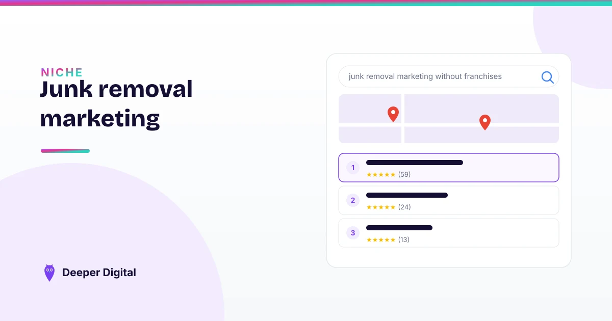 Junk removal marketing for independents: how to beat the franchises on Google — Deeper Digital, local SEO for Central Texas service businesses