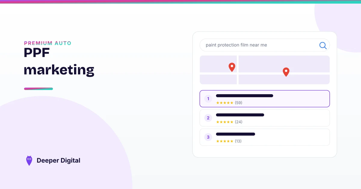 PPF marketing — how paint protection film shops win the highest-ticket search in detailing — Deeper Digital, local SEO for service businesses