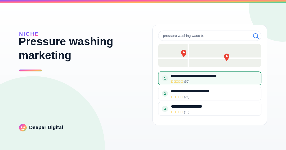 Pressure washing marketing: how the busy guys actually get customers — Deeper Digital, local SEO for Central Texas service businesses
