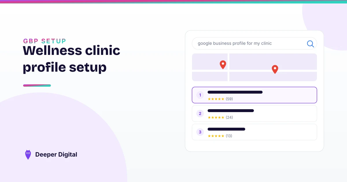 Google Business Profile for wellness clinics — the setup that catches the GLP-1 wave — Deeper Digital, local SEO for service businesses